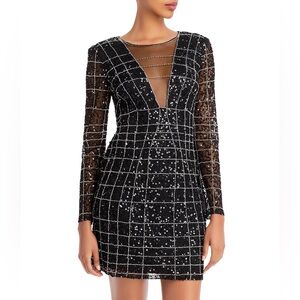 NWT✨ Aidan by Aidan Mattox Black Embellished Mini Dress